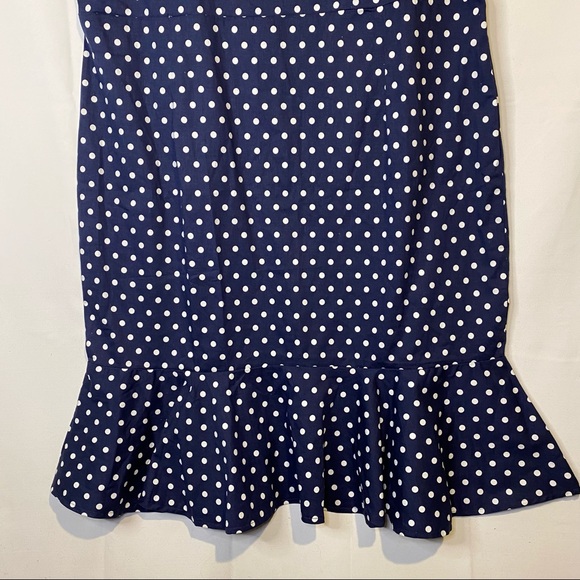Lindy Bop Navy Polka Dot Mini Dress - Picture 3 of 15